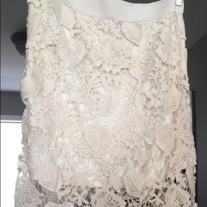 Cream or egg shell white midi lace crocheted